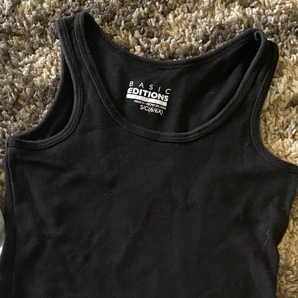 2pc Bundler Gray Black Tank Top Shirt Girls sz Small 6/6x - Picture 2 of 3